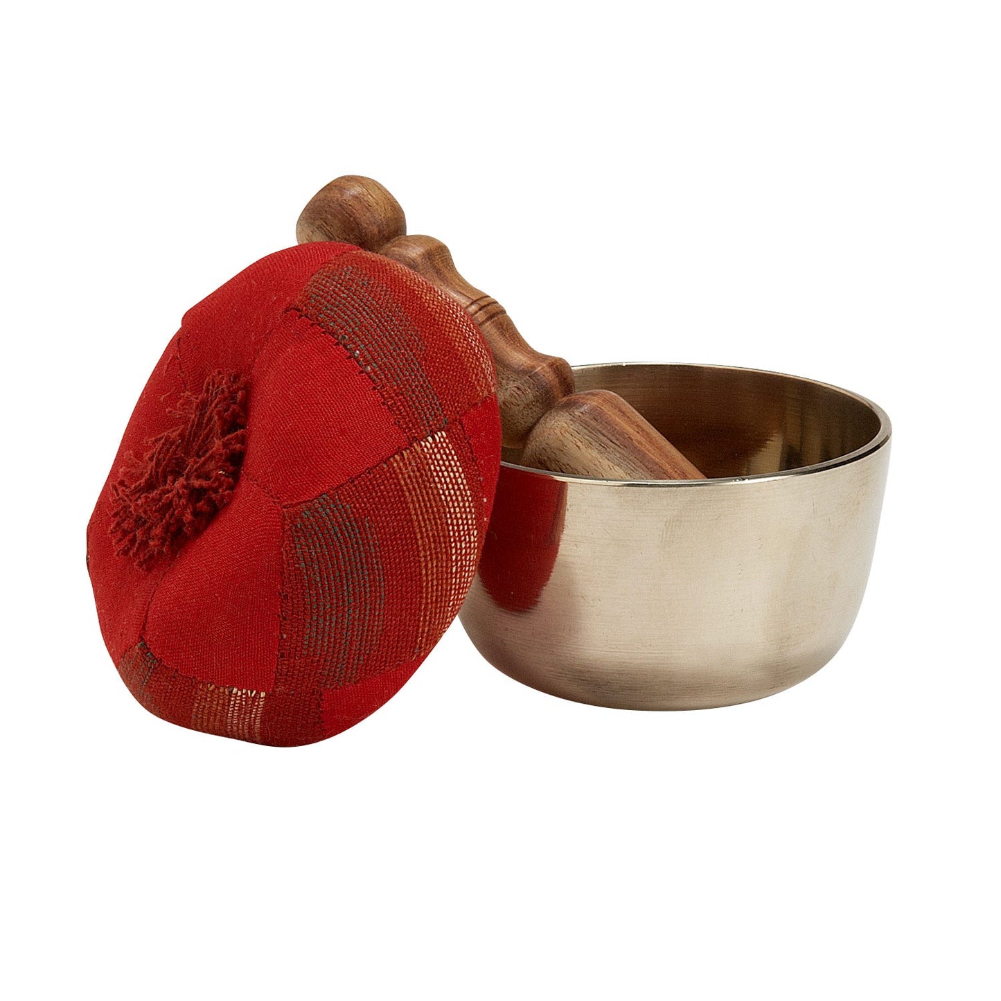 Singing bowl w/stick/bag/pillow 3D red/rust