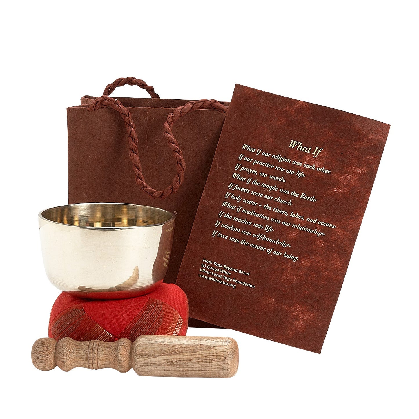 Singing bowl w/stick/bag/pillow 3D red/rust