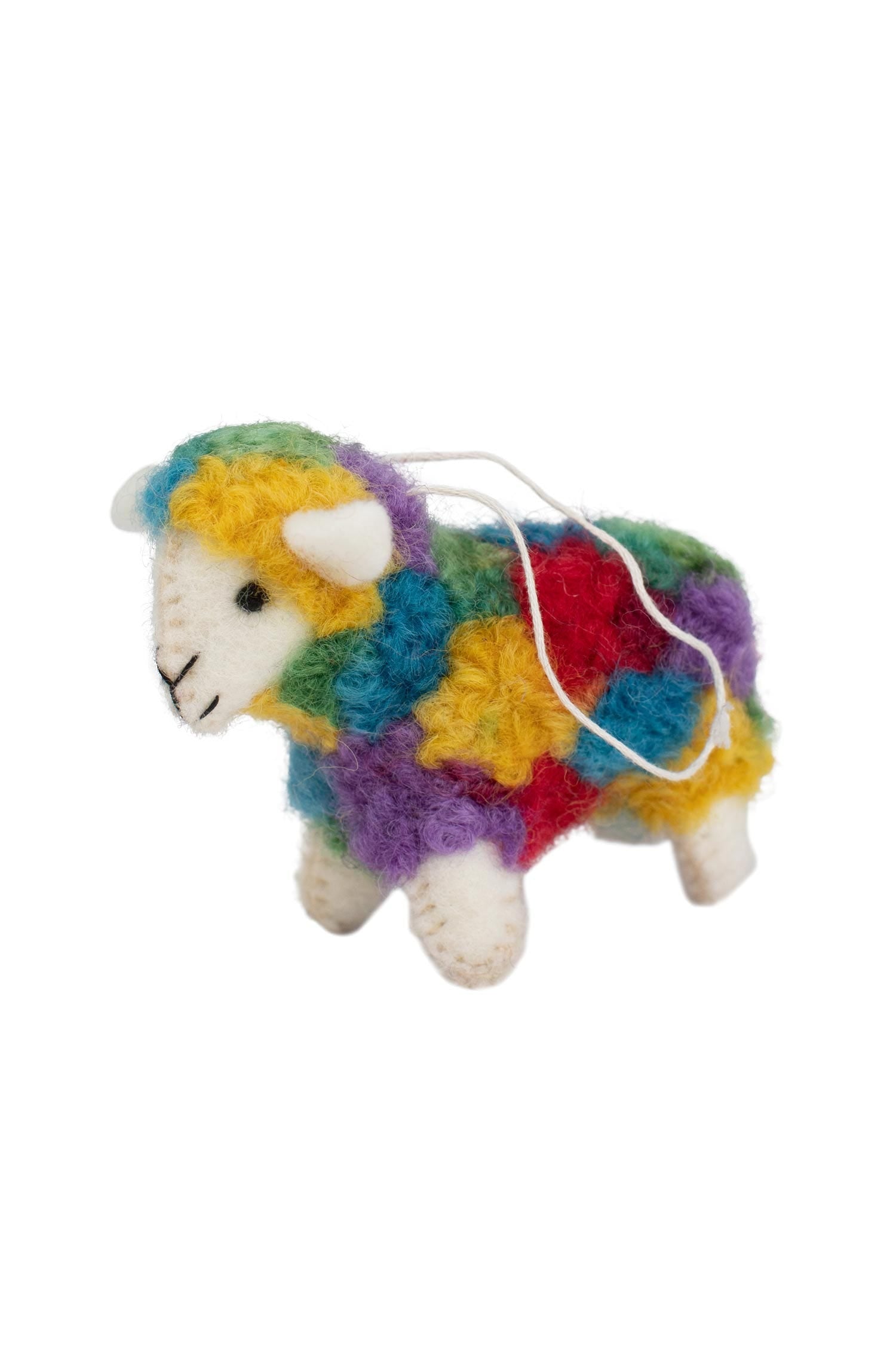 Ornament sheep M/3 curly wool 3H multi/asst
