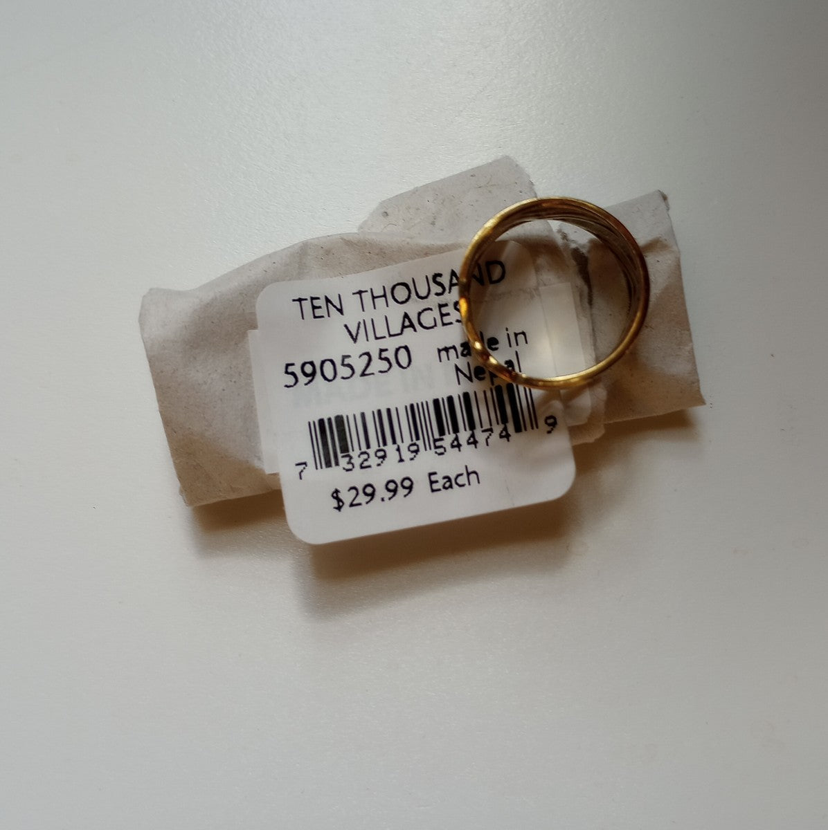 Ring cuff w/cutouts angled ends brass .75 adj br