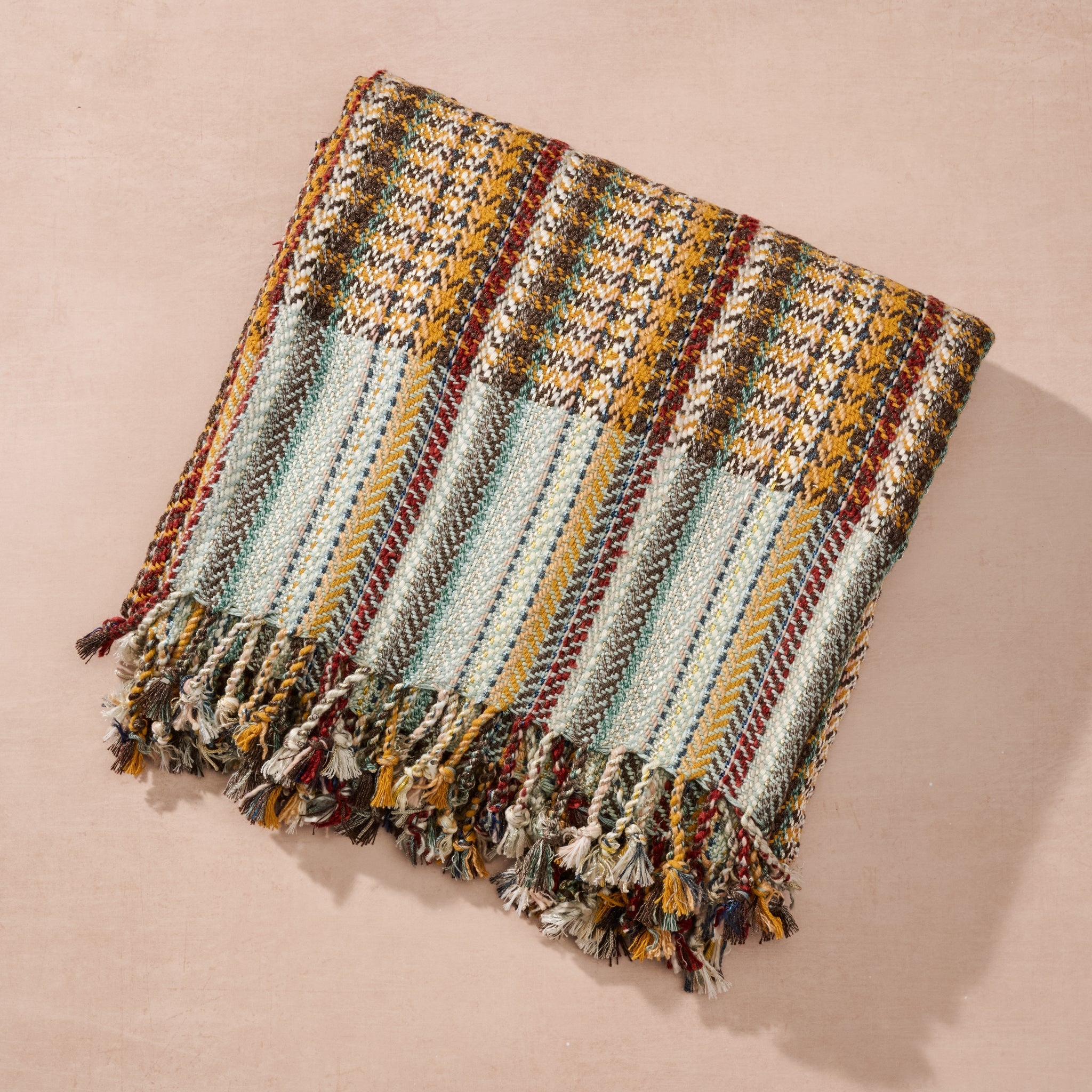 Arama Fringed Silk and Banana Fiber Throw