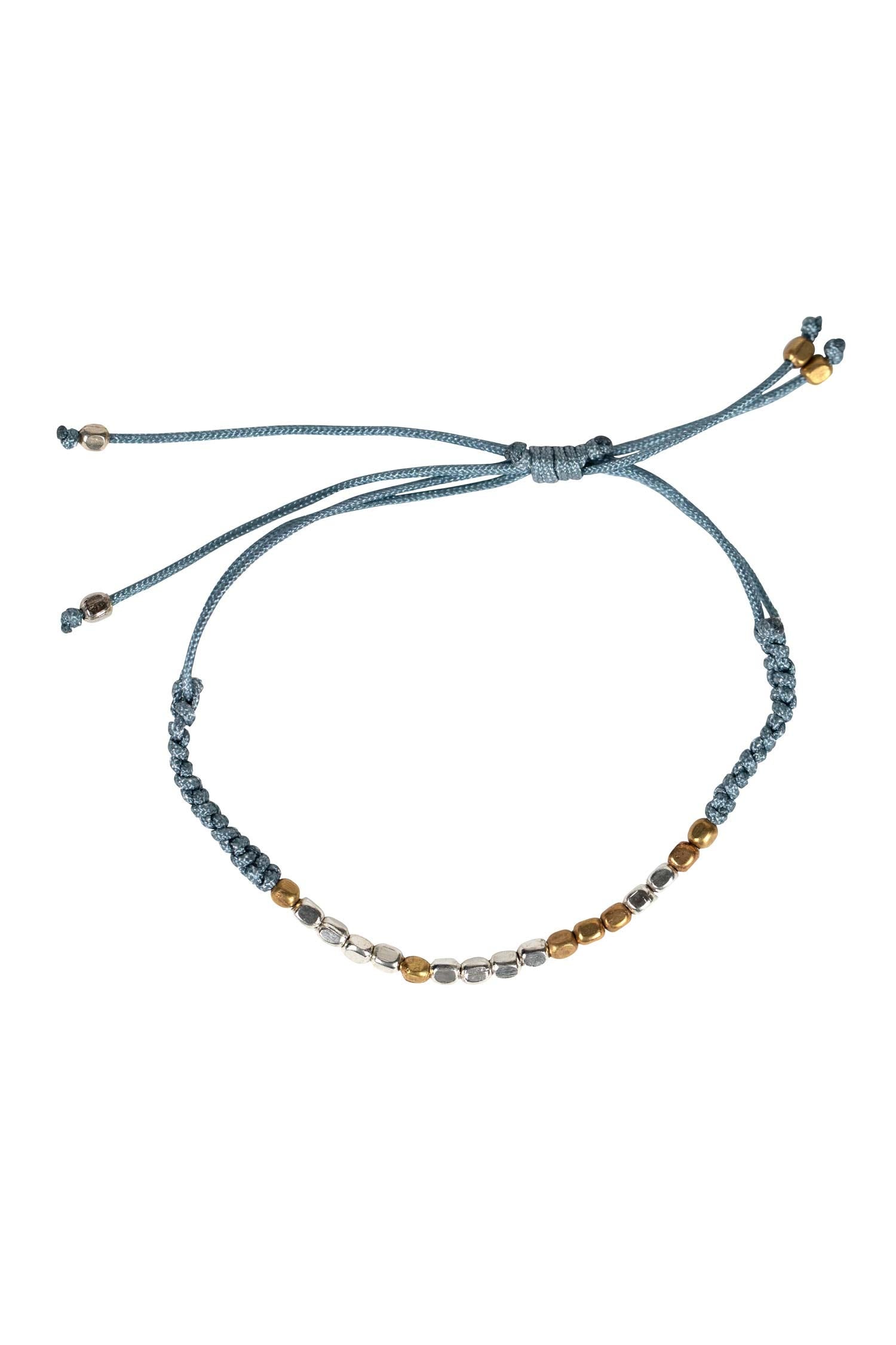Bracelet ANGEL Morse code w/card blue/cppr/silv