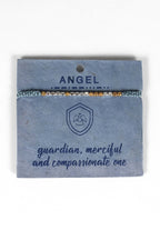 Bracelet ANGEL Morse code w/card blue/cppr/silv