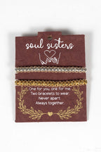 Bracelets SOUL SISTERS set/2 mtl/nylon silv/gld