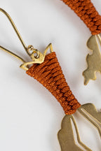 Earrings fire spear brass/nylon 2.5L br/rust