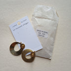 Earrings textured discs w/oval cutout br 1.75L br