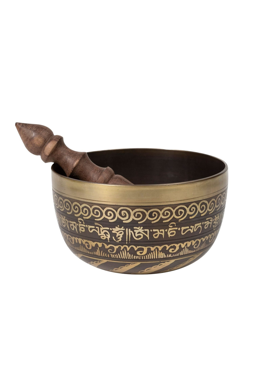 Singing bowl outside engraved metal 6Dx3H bronze