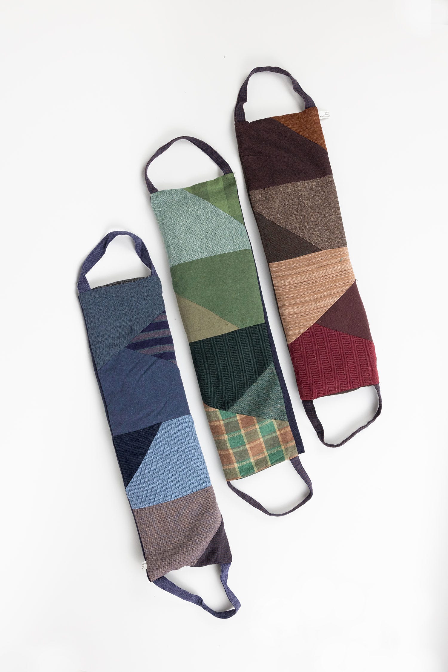 Neck wrap patchwork cotton/flax 16Lx6W asst