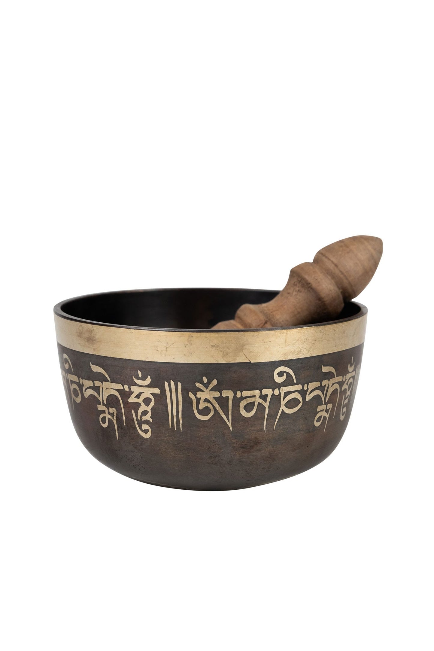 Singing bowl endless knot  brass 4.75Dx2.5H brn