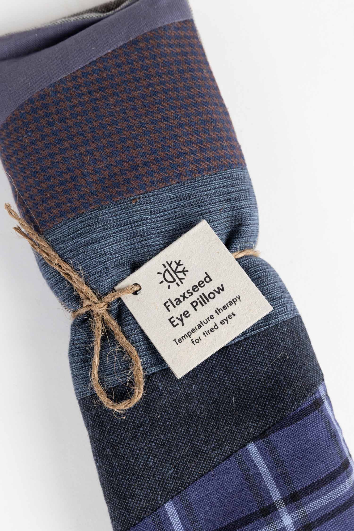 Eye pillow patchwork cotton/flax 9Lx4W asst