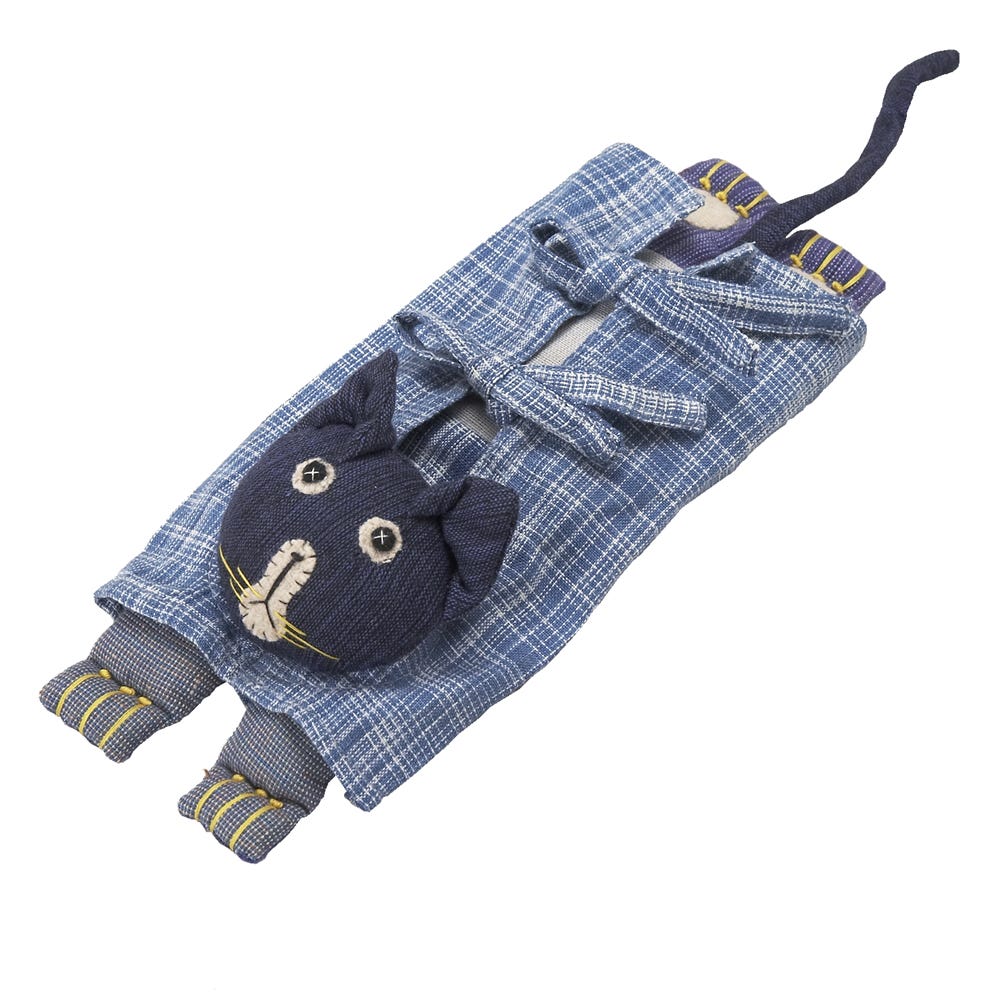 Cat eye pillow patchwork cttn/flax