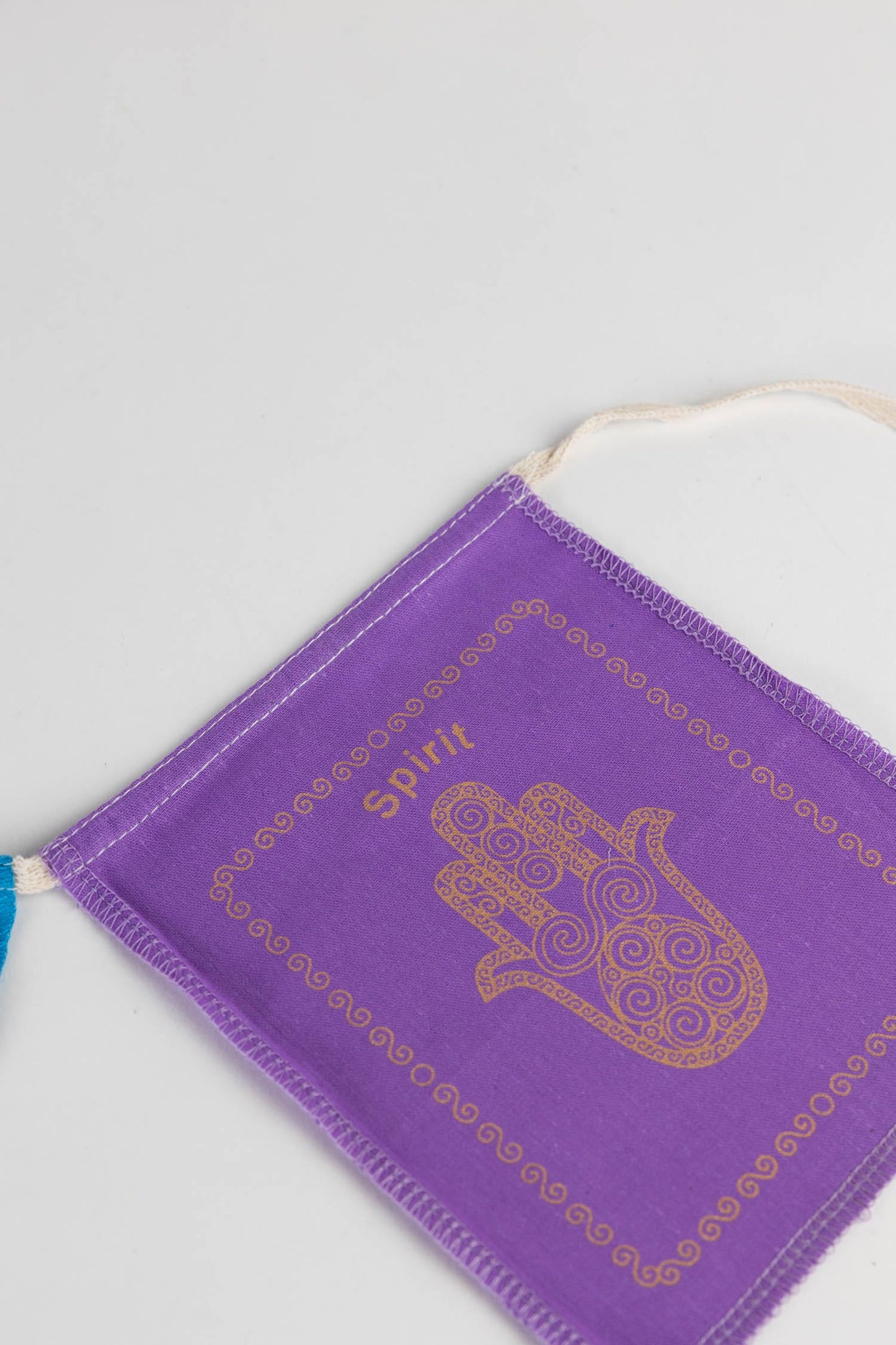 Garland Jewish healing flags cttn 62L prpl/trq/wht