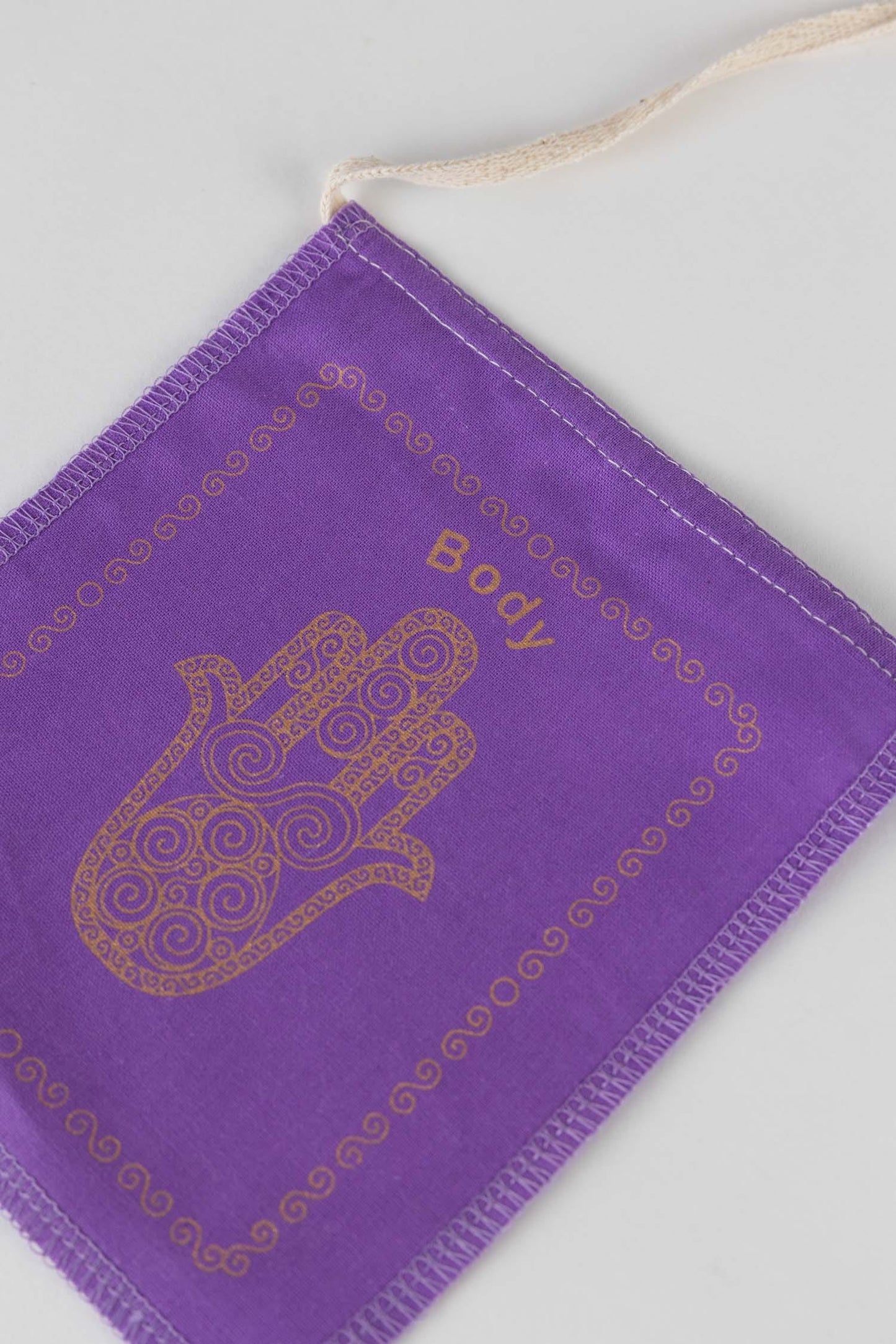 Garland Jewish healing flags cttn 62L prpl/trq/wht