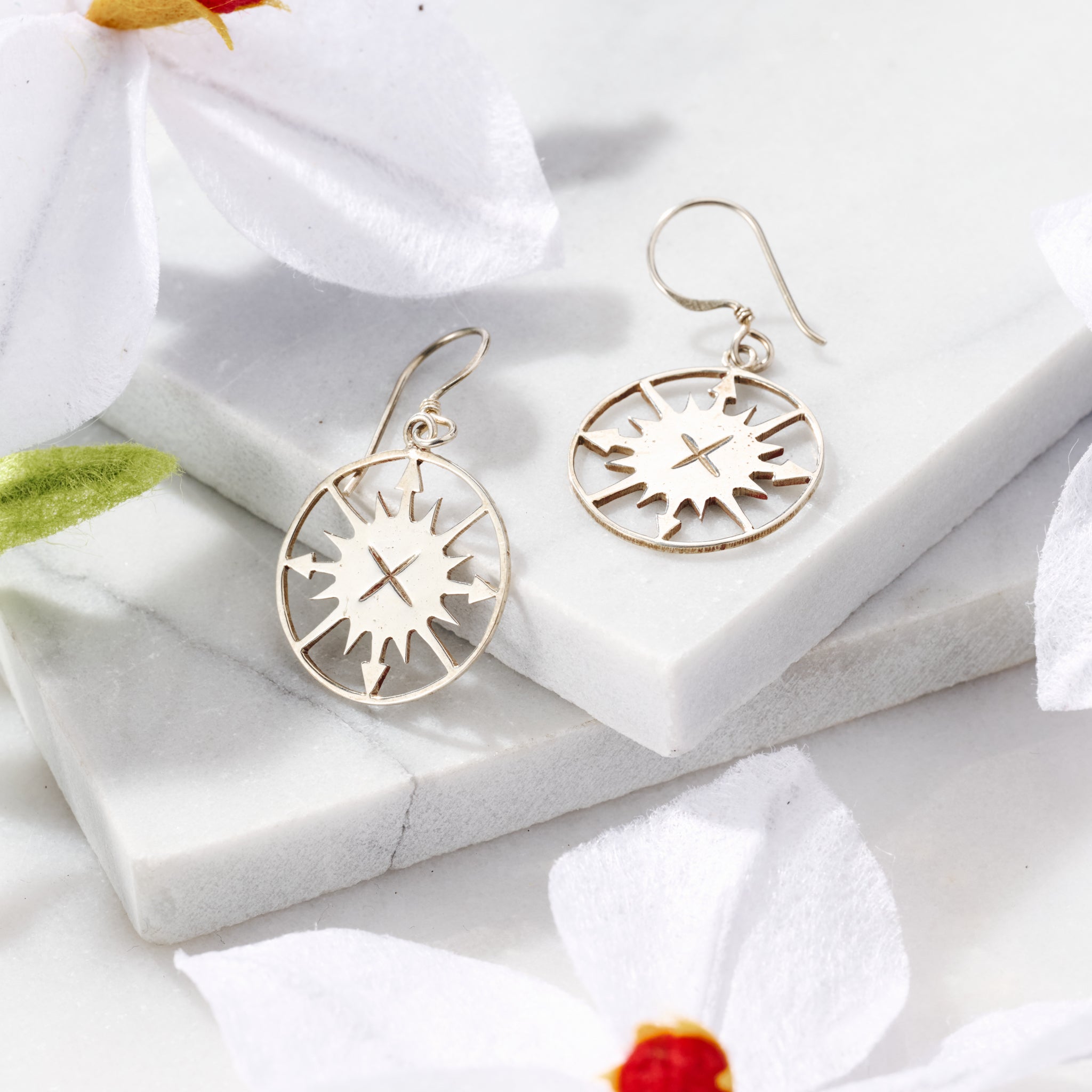 "Lazimpat" Compass Sun Earrings