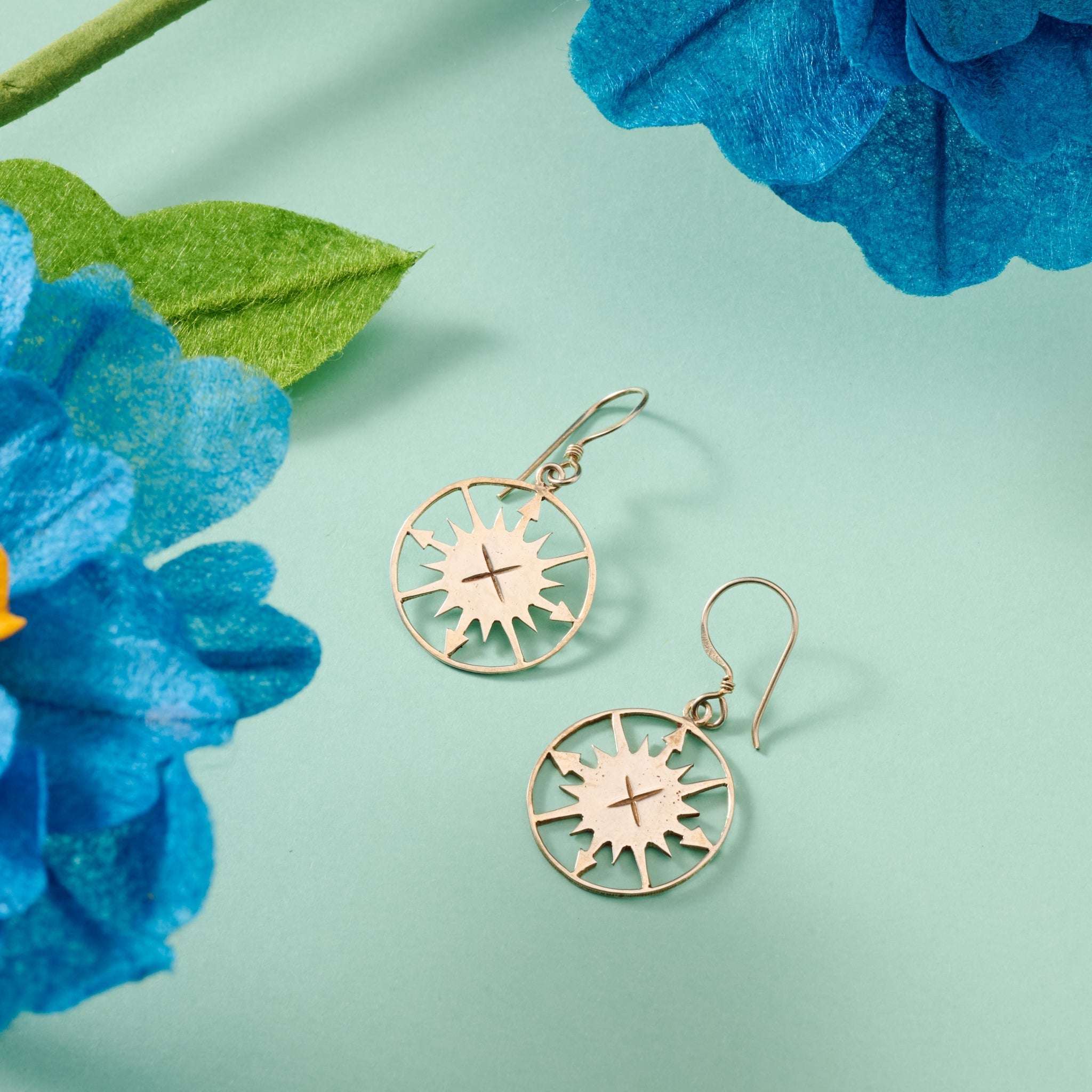 "Lazimpat" Compass Sun Earrings