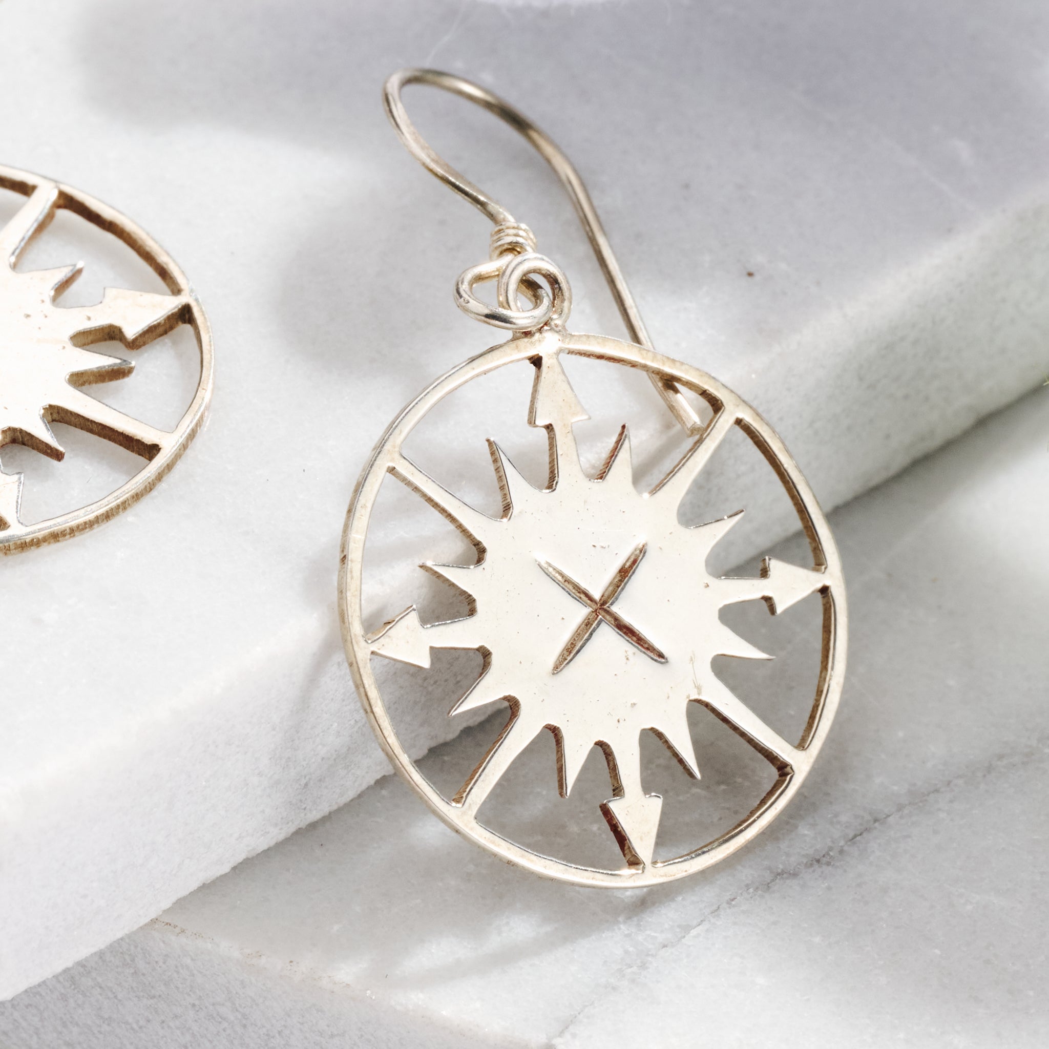 "Lazimpat" Compass Sun Earrings