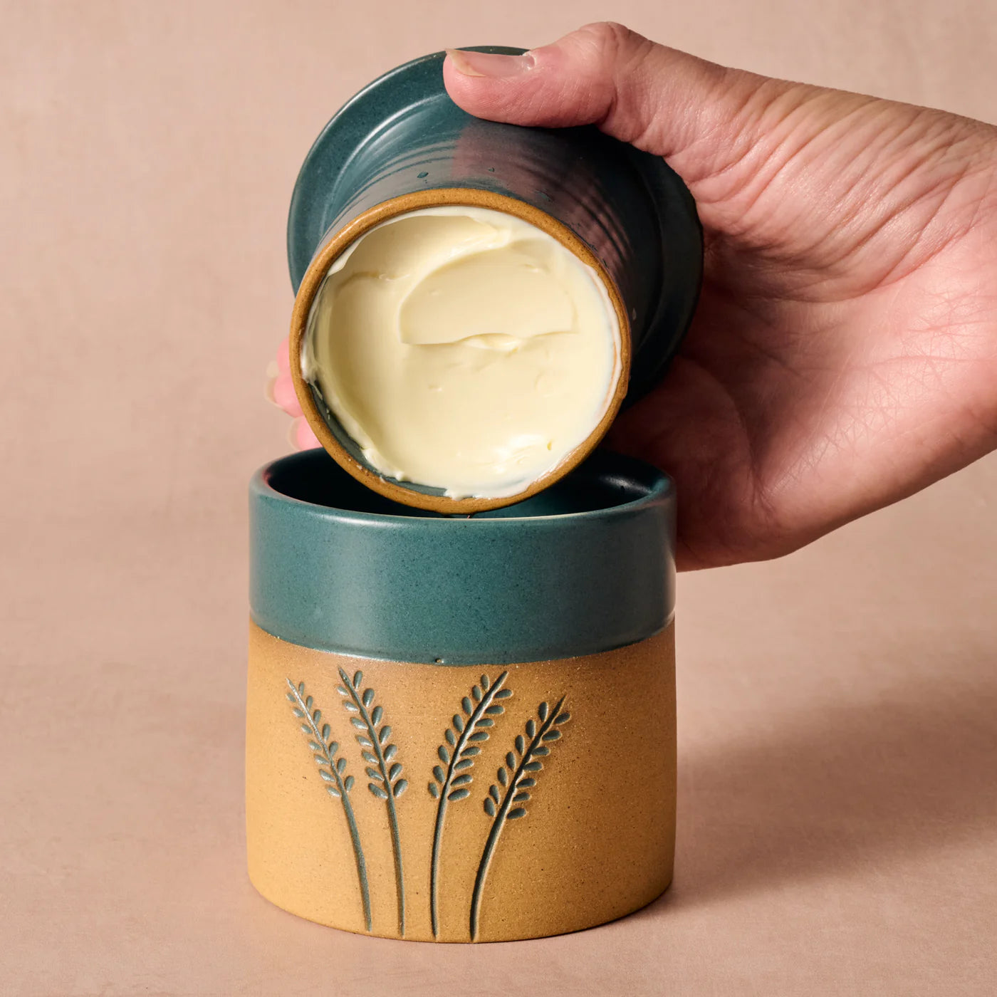 Mato Wheat Stalk Butter Crock