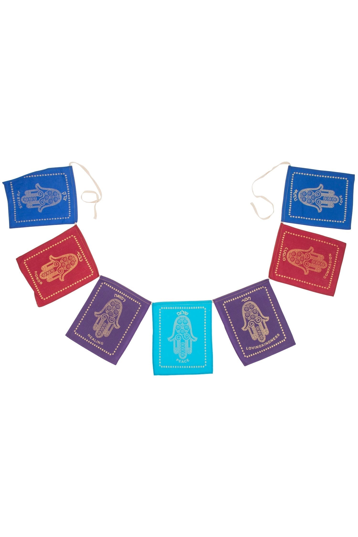 Garland Jewish blessings cotton 90L prpl/red/blu