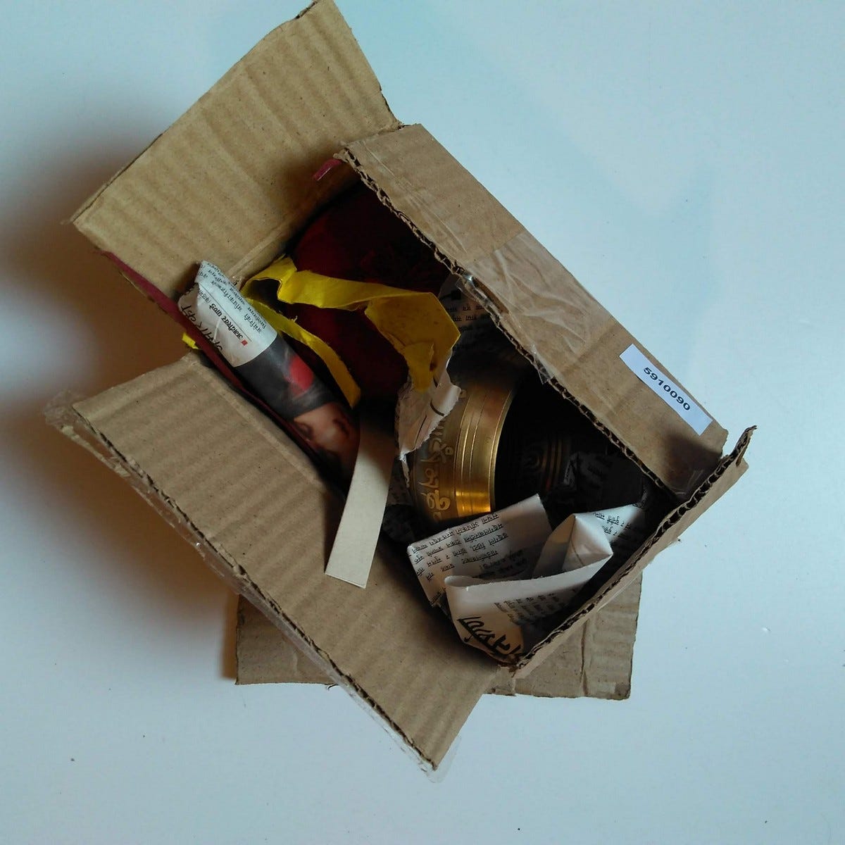 Singing bowl w/pillow/bag mtl/wd/ppr 4Dx2H bronze