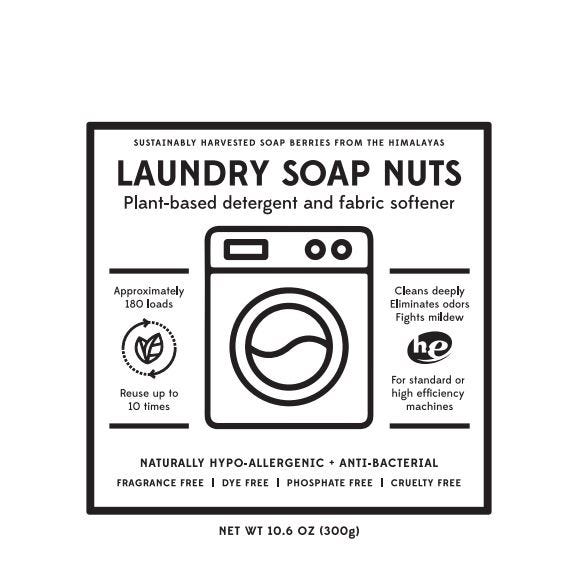 Soap nuts f/laundry w/bag 10 oz white/natural