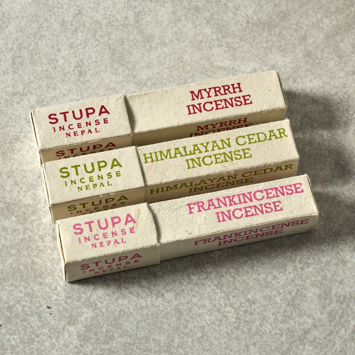 Incense cedar w/holder M/3 ppr/incense 4L crm/grn