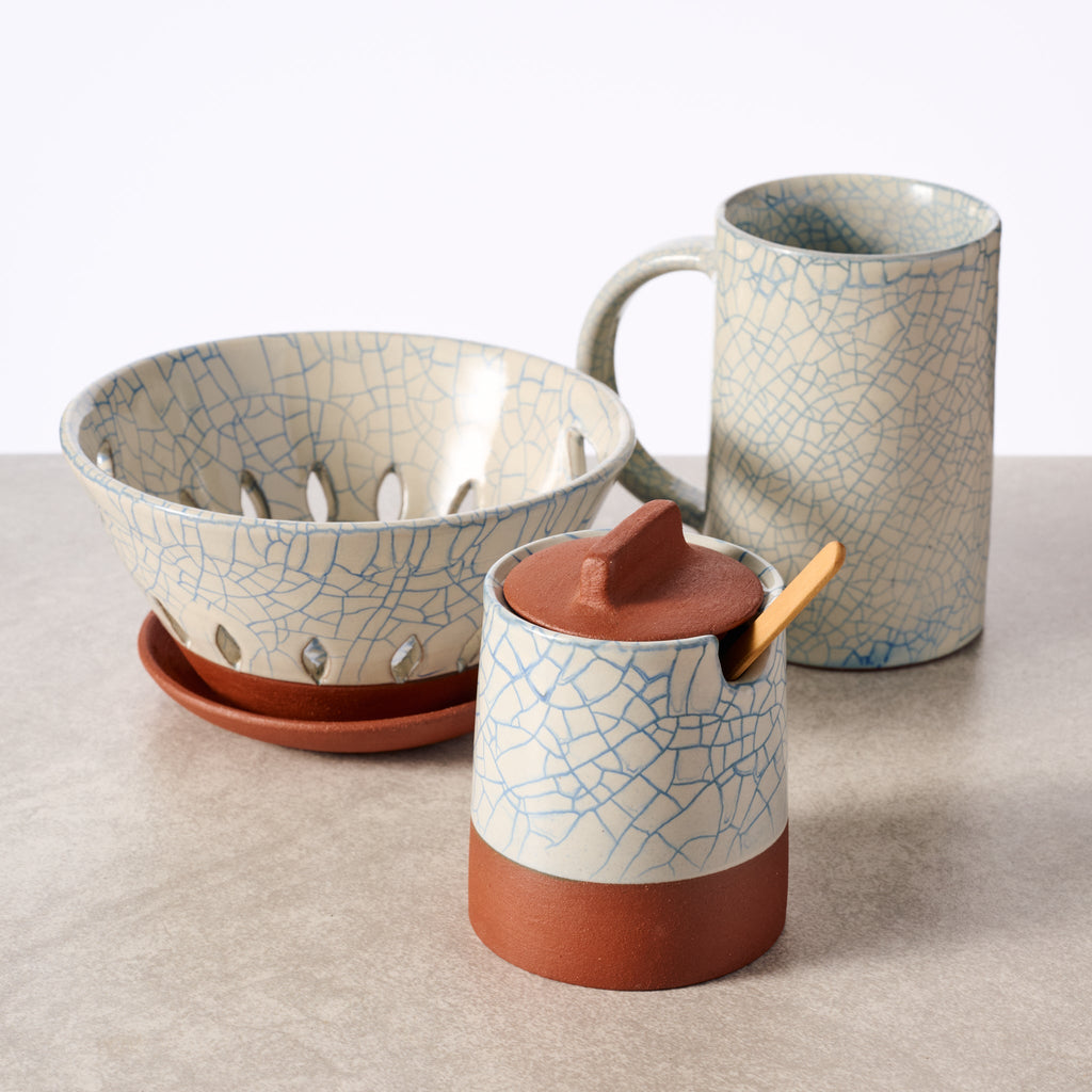 Ciya Blue Crackle Honey Pot