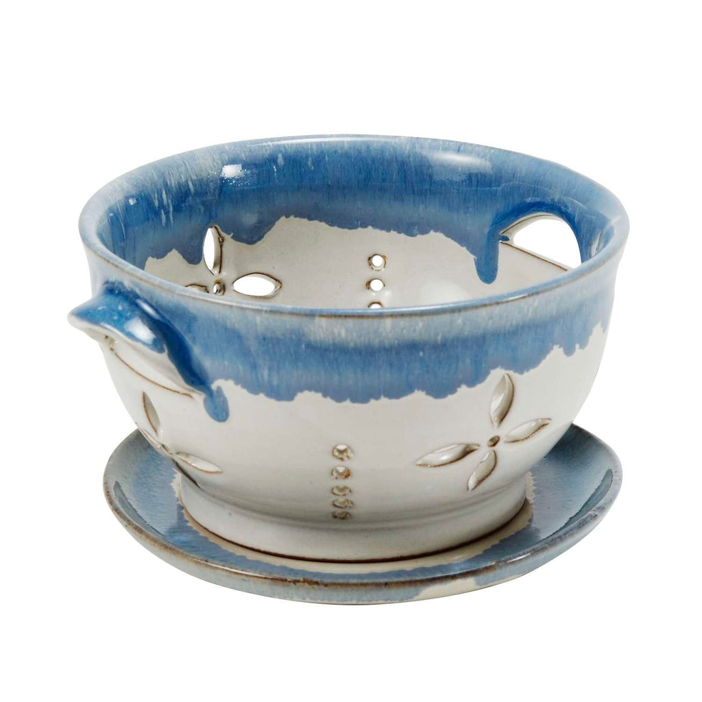 Colander drip glz cer 6D crm/blu