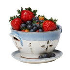 Colander drip glz cer 6D crm/blu