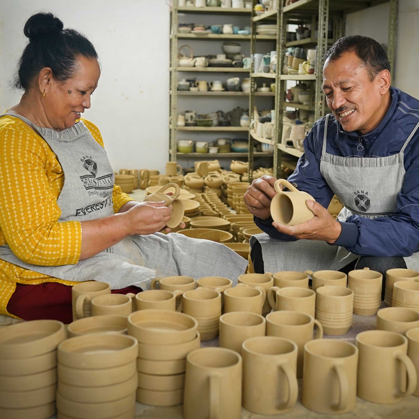 Mug nat w/ombre f/12oz ceramic 4D beige/blu