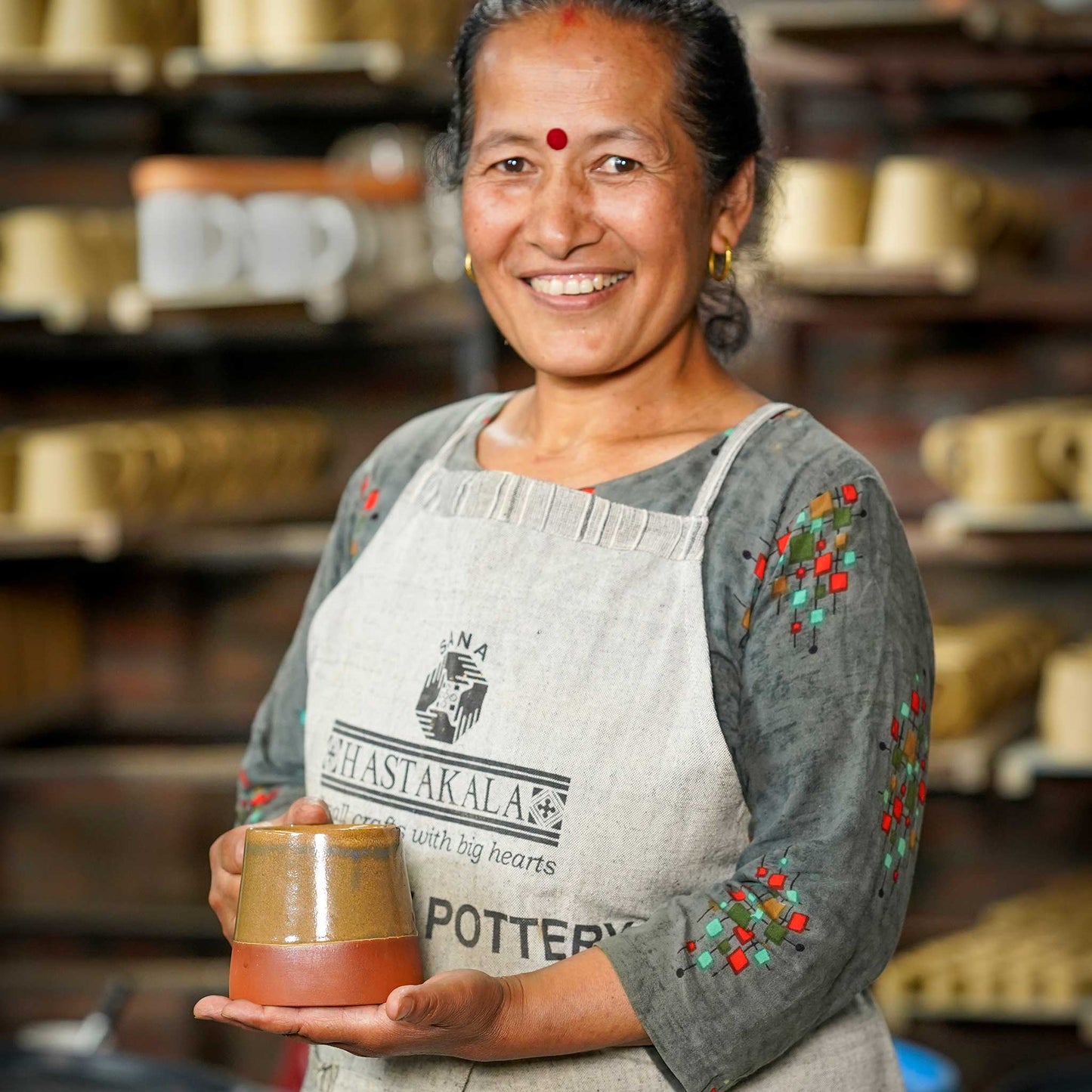 Mug nat w/ombre f/12oz ceramic 4D beige/blu