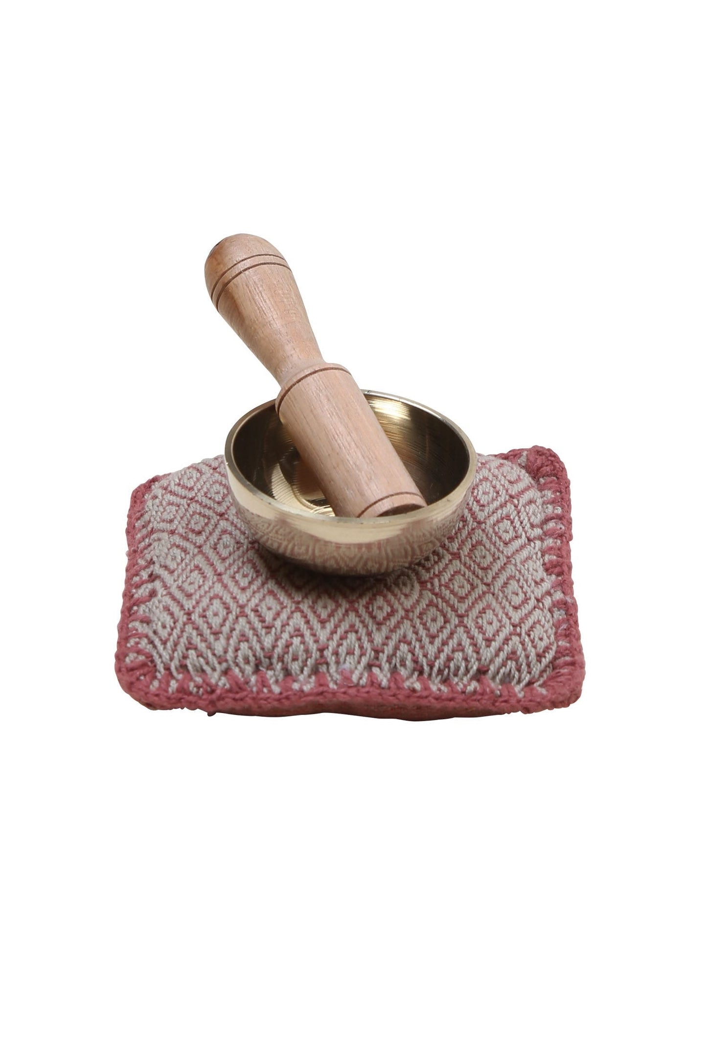 Singing bowl mini w/pillow 2D 3.5sq rust/cream