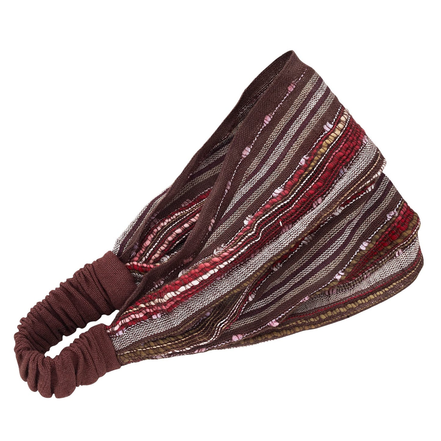 Headband stripes cotton 7W brown