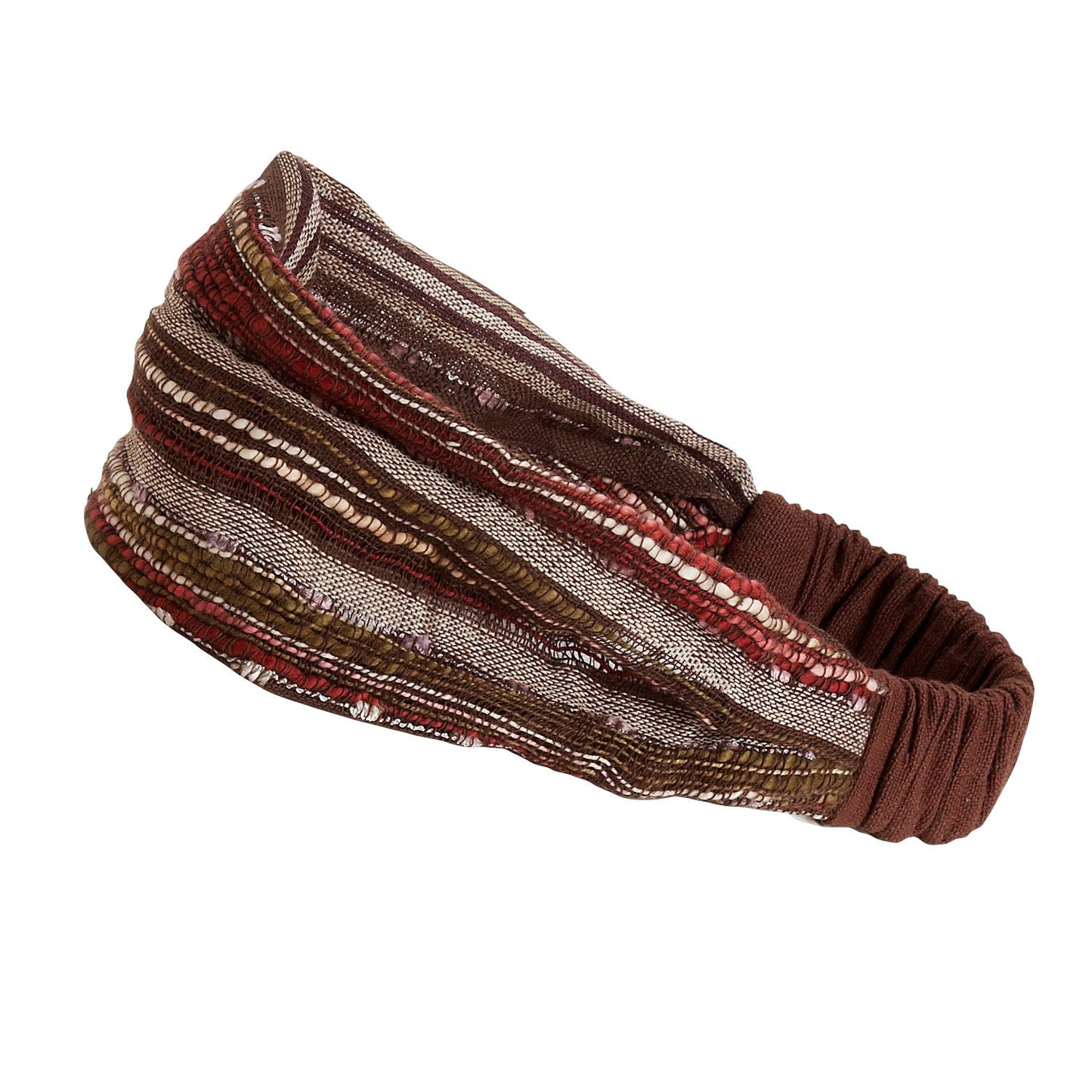 Headband stripes cotton 7W brown