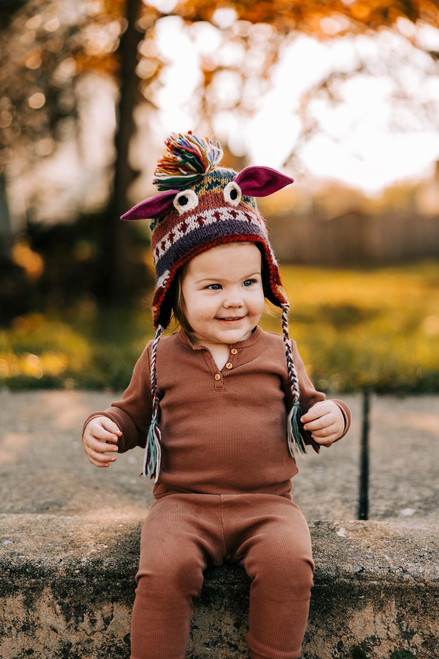 Hat monster f/child lined wool/polyester assorted