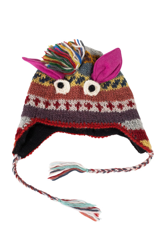 Hat monster f/child lined wool/polyester assorted