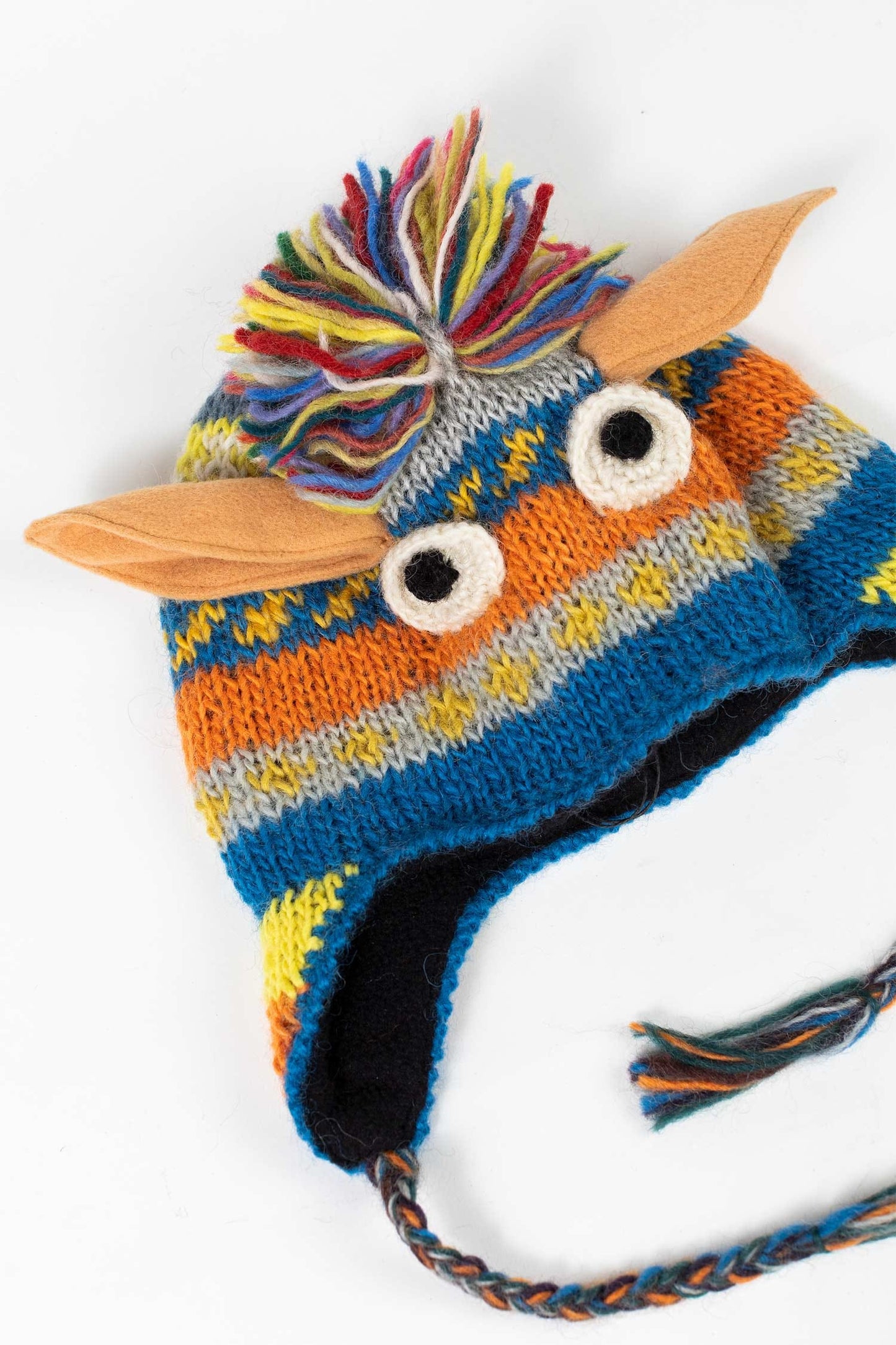 Hat monster f/child lined wool/polyester assorted