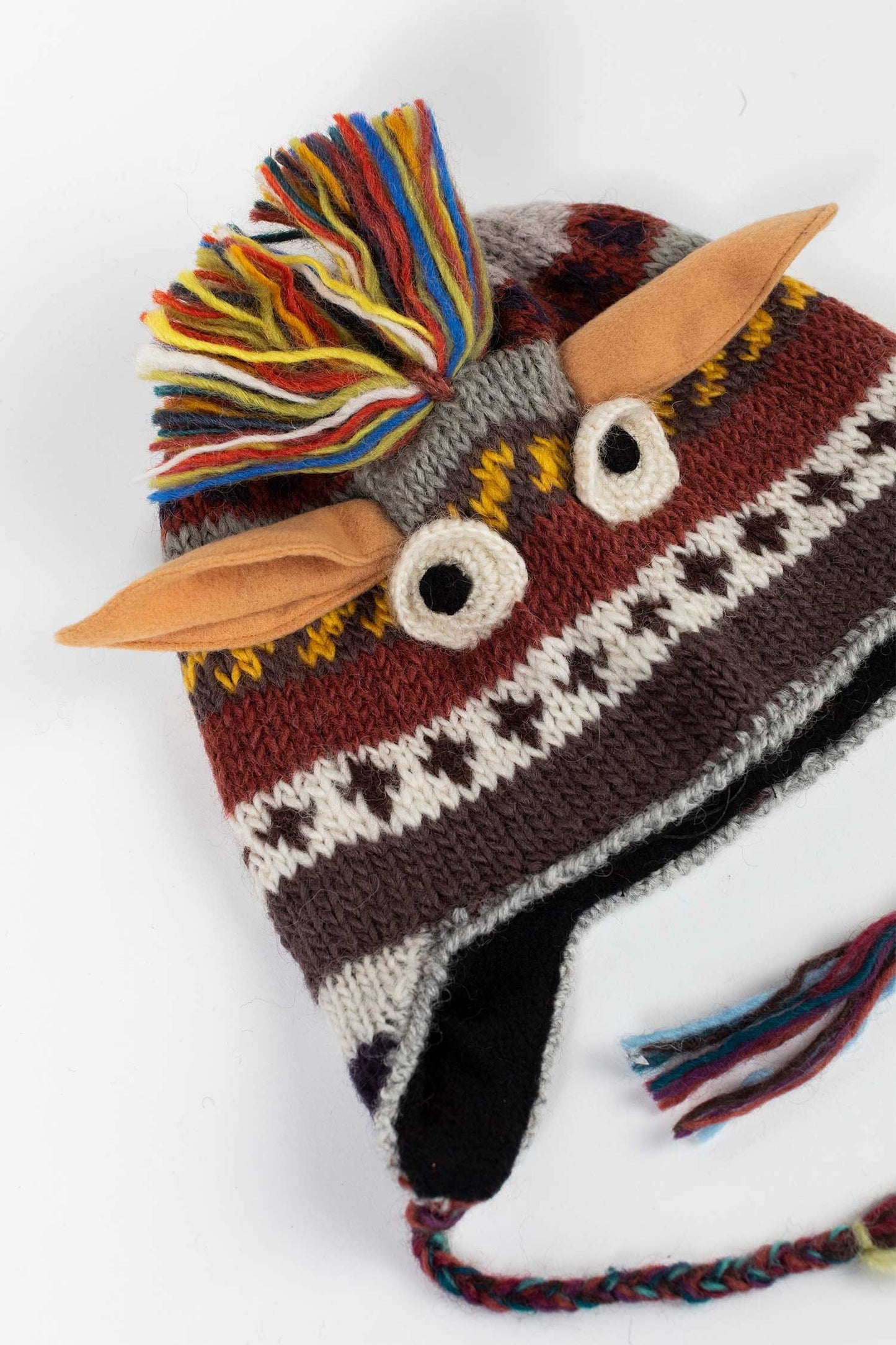 Hat monster f/child lined wool/polyester assorted