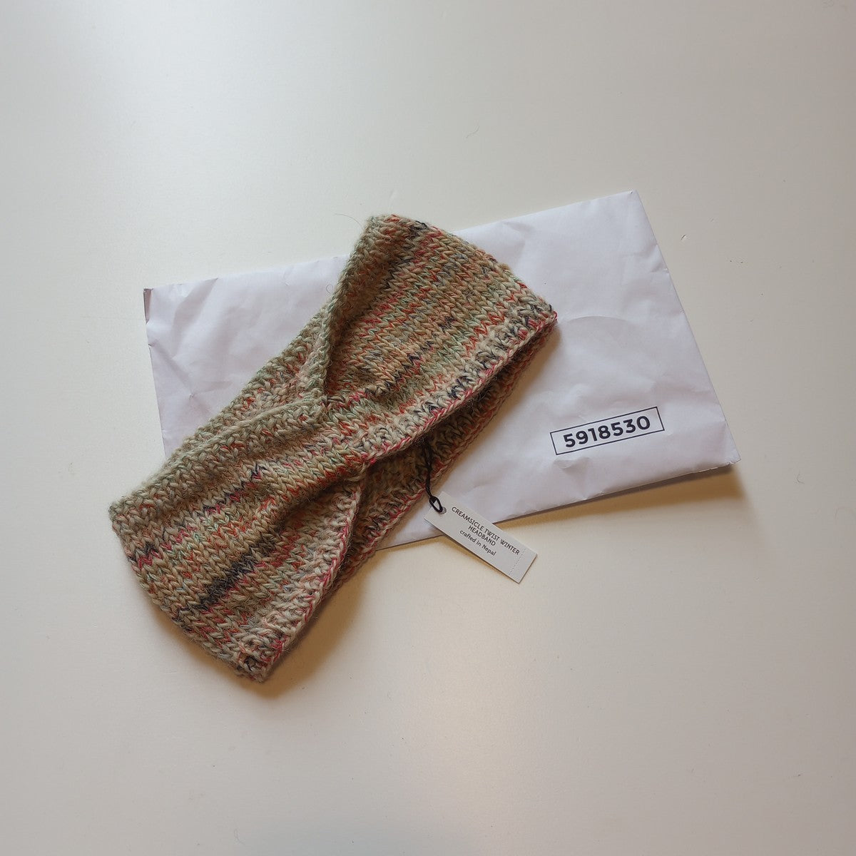 Headband w/twist remnant wool/cttn 4W pastels