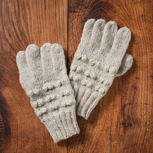 Ivory Knobby Wool Gloves - Ten Thousand Villages