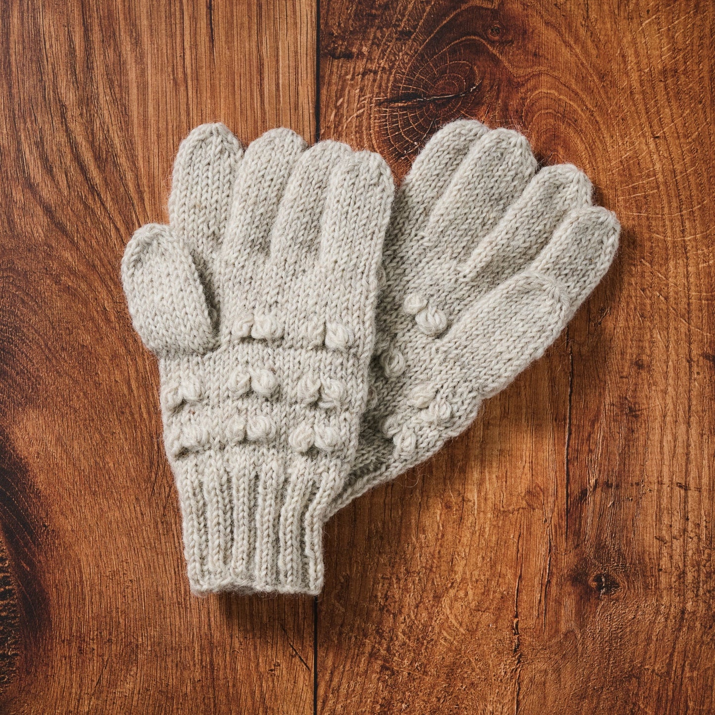 Ivory Knobby Wool Gloves - Ten Thousand Villages