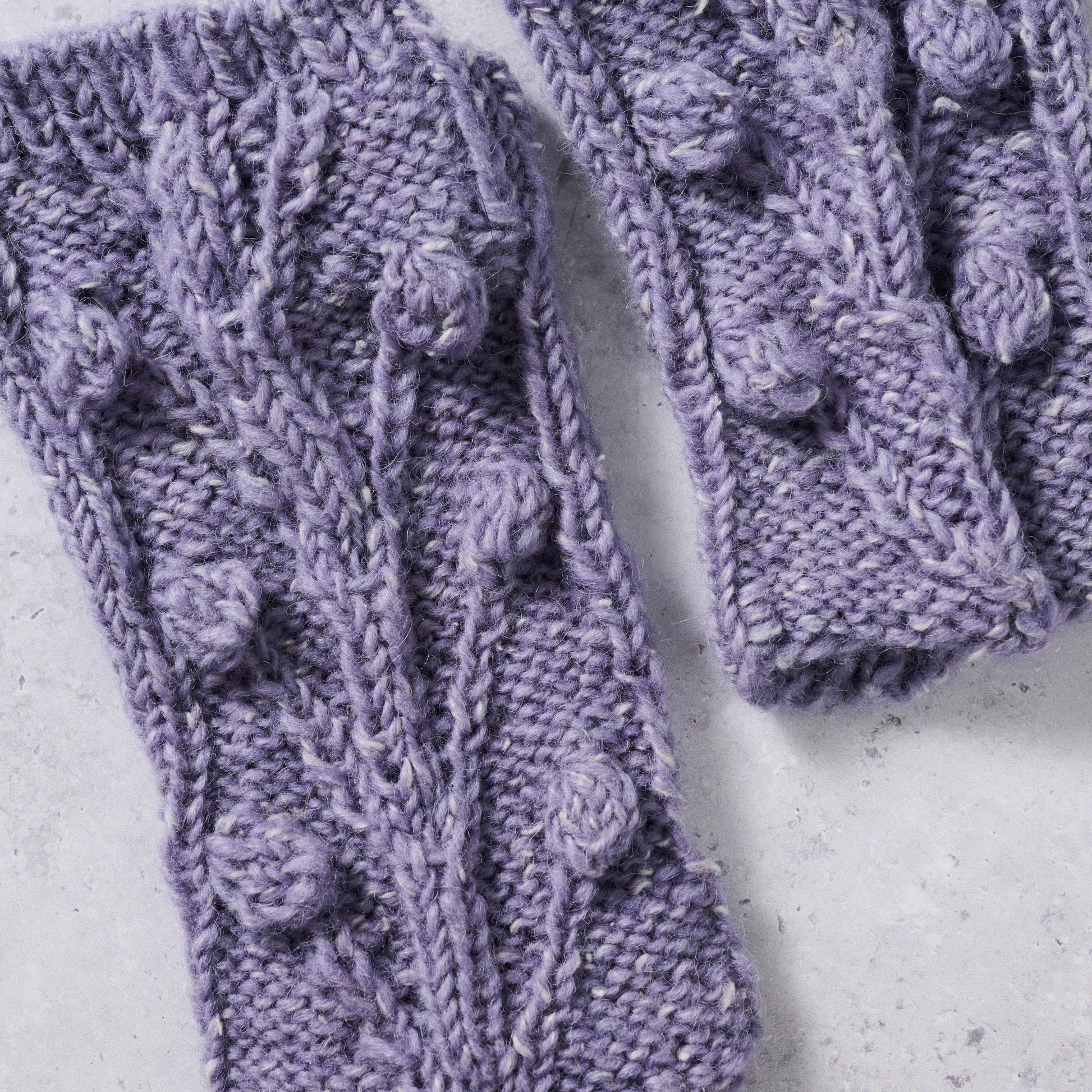 Purple Cable Knit Wrist Warmers - Ten Thousand Villages