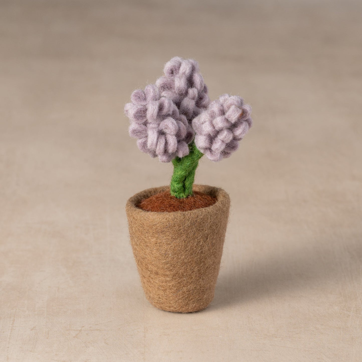 Hyacinth/pot M/2 felt wool 3Dx6H purple/brown