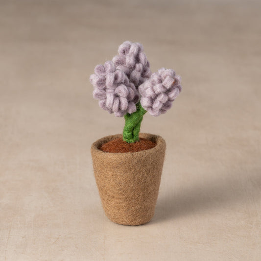 Hyacinth/pot M/2 felt wool 3Dx6H purple/brown