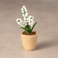 Baby breath/pot M/2 felt wool 3Dx6H white/brown