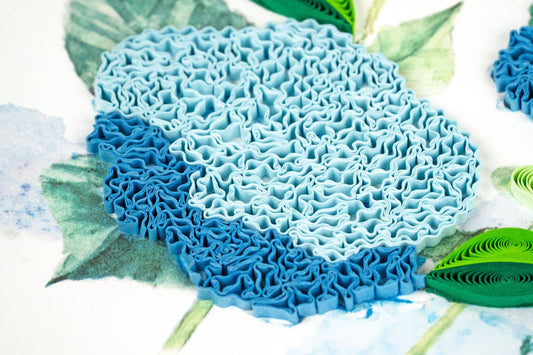 Quilled Greeting Card, "Wild Hydrangeas"