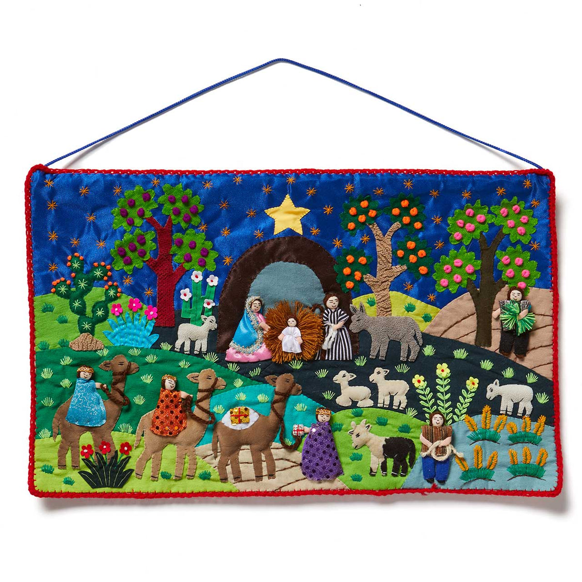 Arpillera Nativity Christmas Wall Art