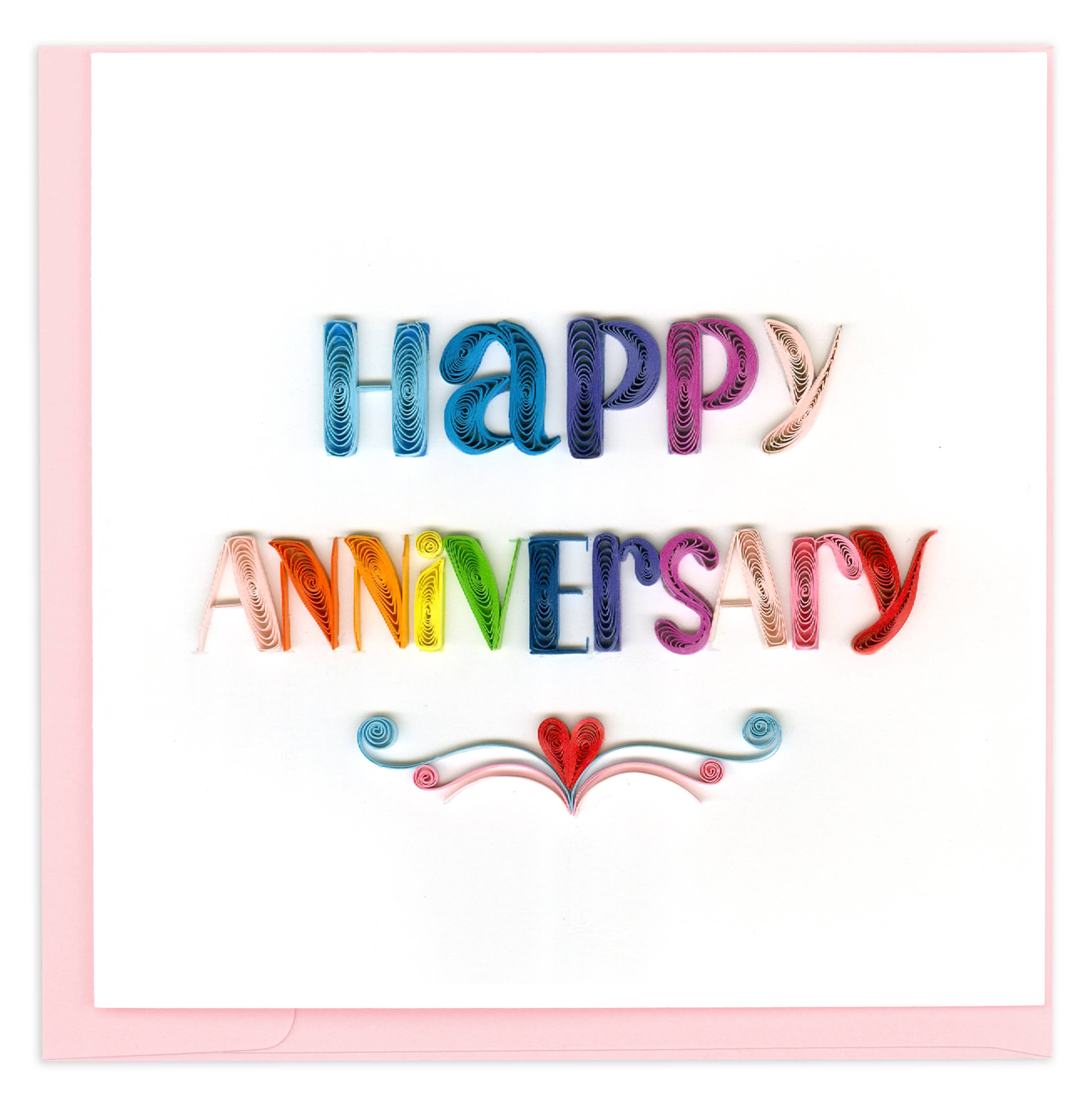 Quilled Greeting Card, "Happy Anniversary"