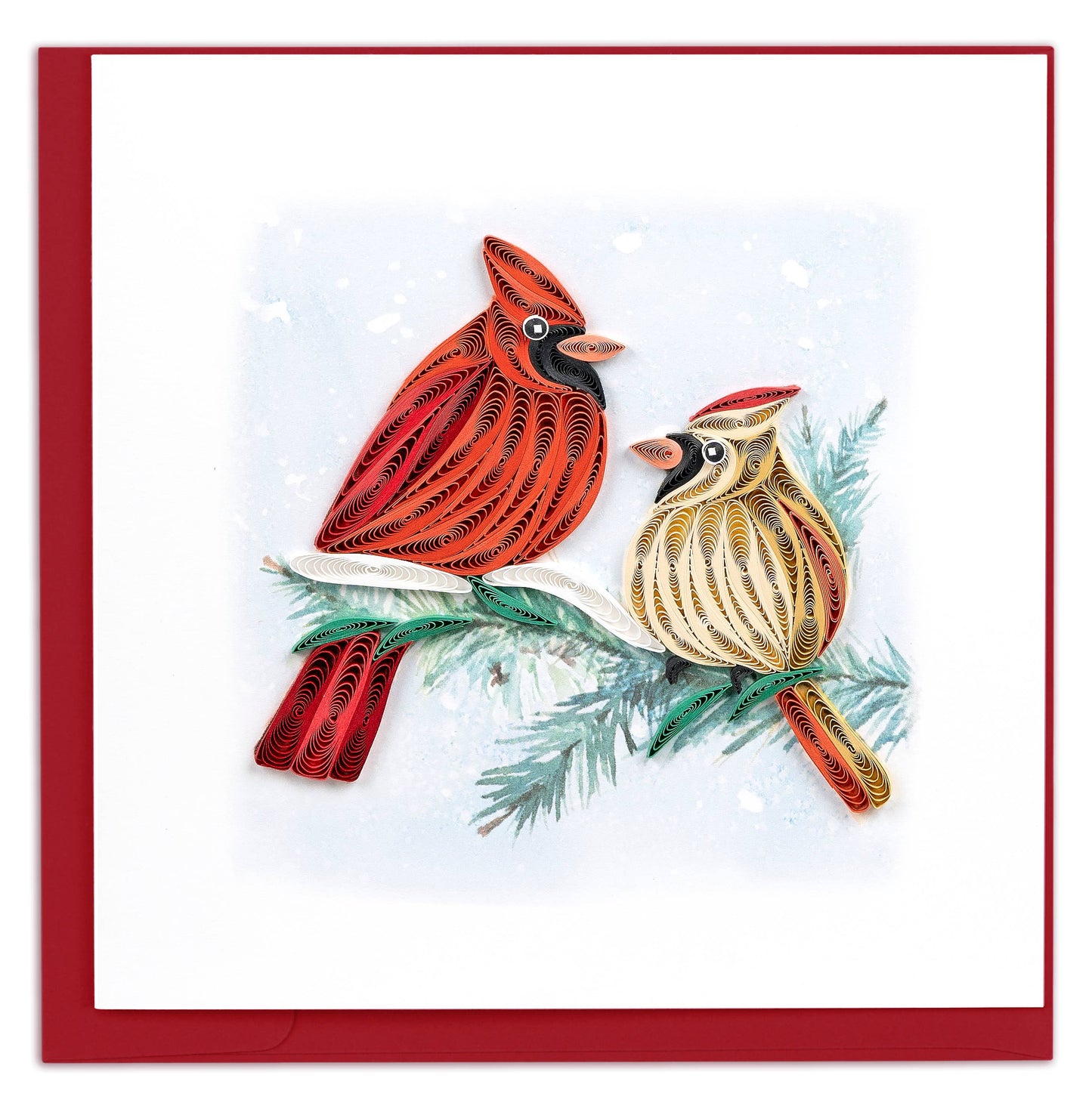 Quilled Greeting Card, "Cardinal Pair"