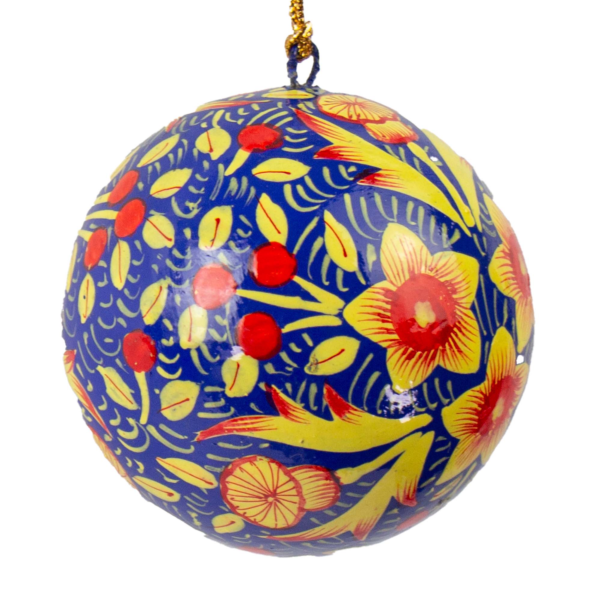 Red Poppy Flower Hand Painted Ornament