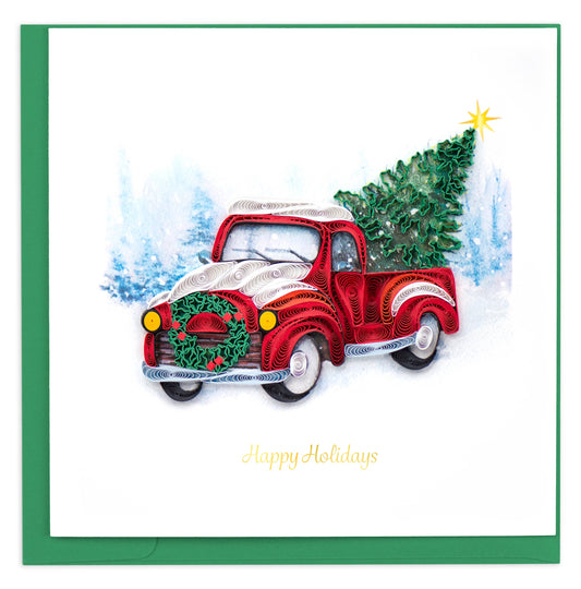 Quilled Greeting Card, "Christmas Truck"